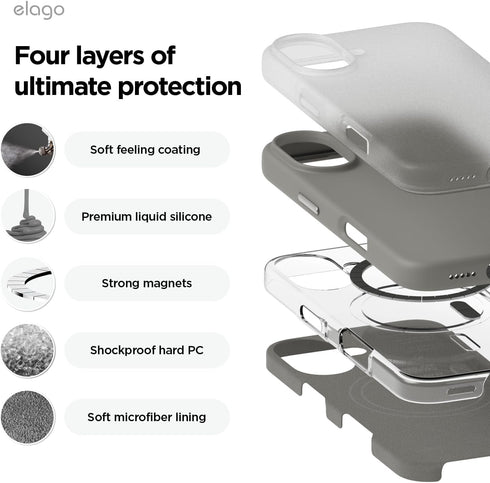 elago iPhone 16 Case Magnetic Liquid Silicone (MagSafe)